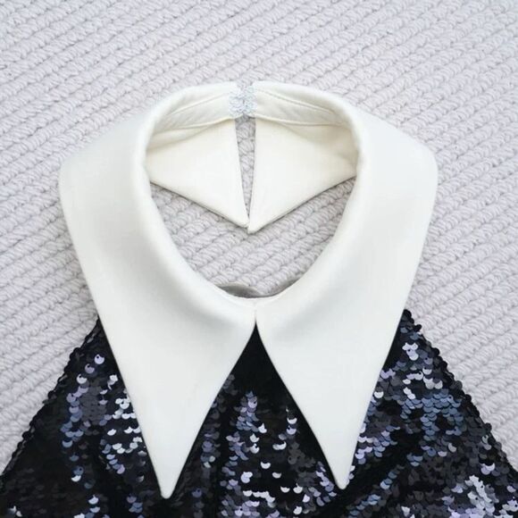 NWOT BRONX AND BANCO Wednesday Sequin Halterneck Mini Dress - Picture 10 of 16